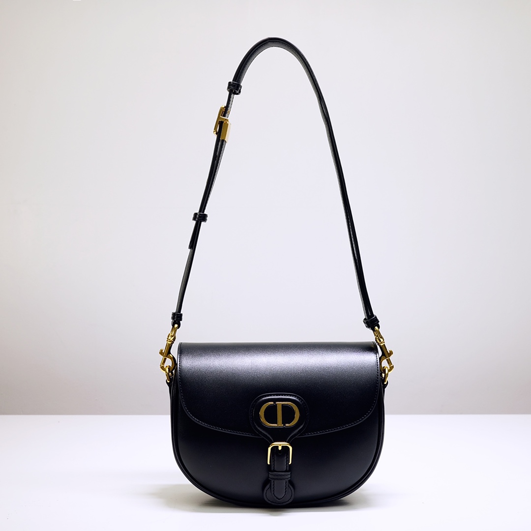 Medium Dior Bobby Bag Black Box Calfskin